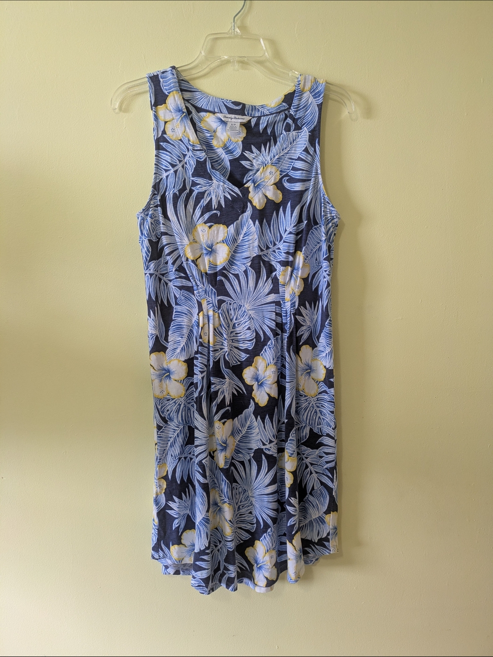 Tommy Bahama Navy Floral Sleeveless Midi Dress Hibiscus
